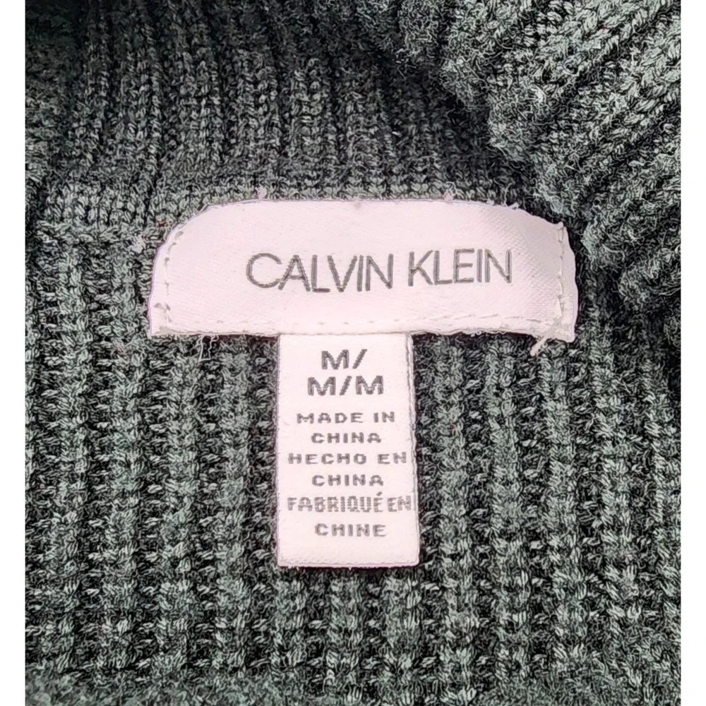 Womens‎ Calvin Klein Cowl Neck Knit Sweater Green Long Sleevei